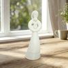 yangyizhi 3D Printed Mother and Child Sculpture, Matte White Abstract Embrace Statue with Anti-Tipping Base, Minimalist Home Decor for Living