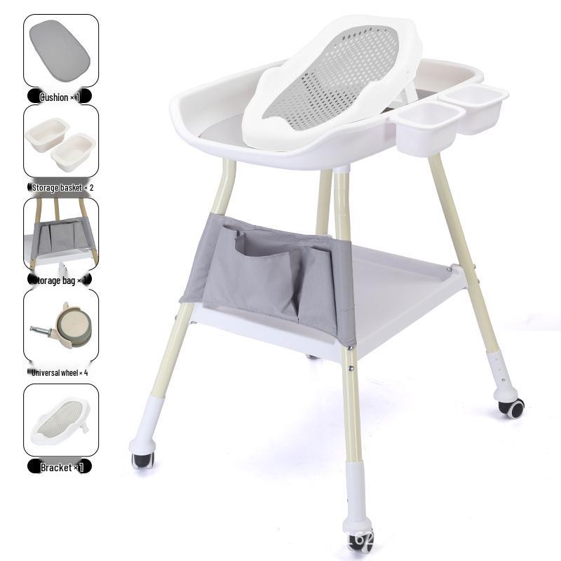 Height-Adjustable Multifunctional Baby Changing and Bathing Table