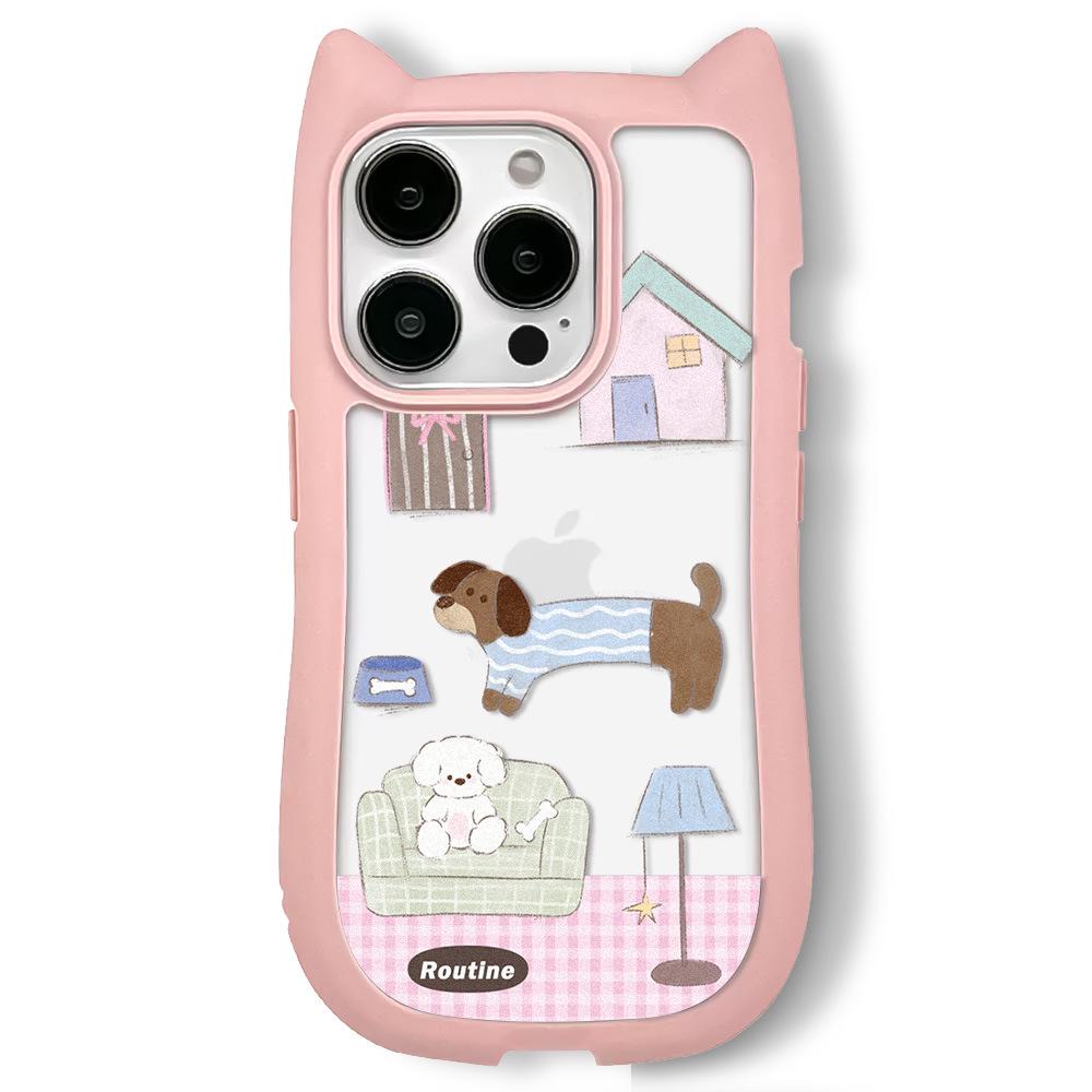 

Прозрачный чехол Zhitai Cat Ear для iPhone 11-15 Pro Max iPhone 17 Pro Max