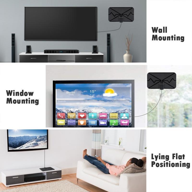 4K HD Indoor TV Antenna with 3600 Miles Range and Amplifier for DVB-T2 Reception
