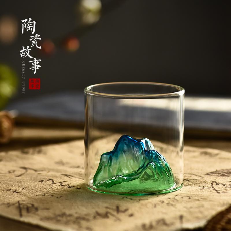 2pcs Sets Iceberg Shaped Glass Cup Heat-resistant Tea Mug 170ml/320ml Multiple Color Water Cups Personalized Drinking Glasses