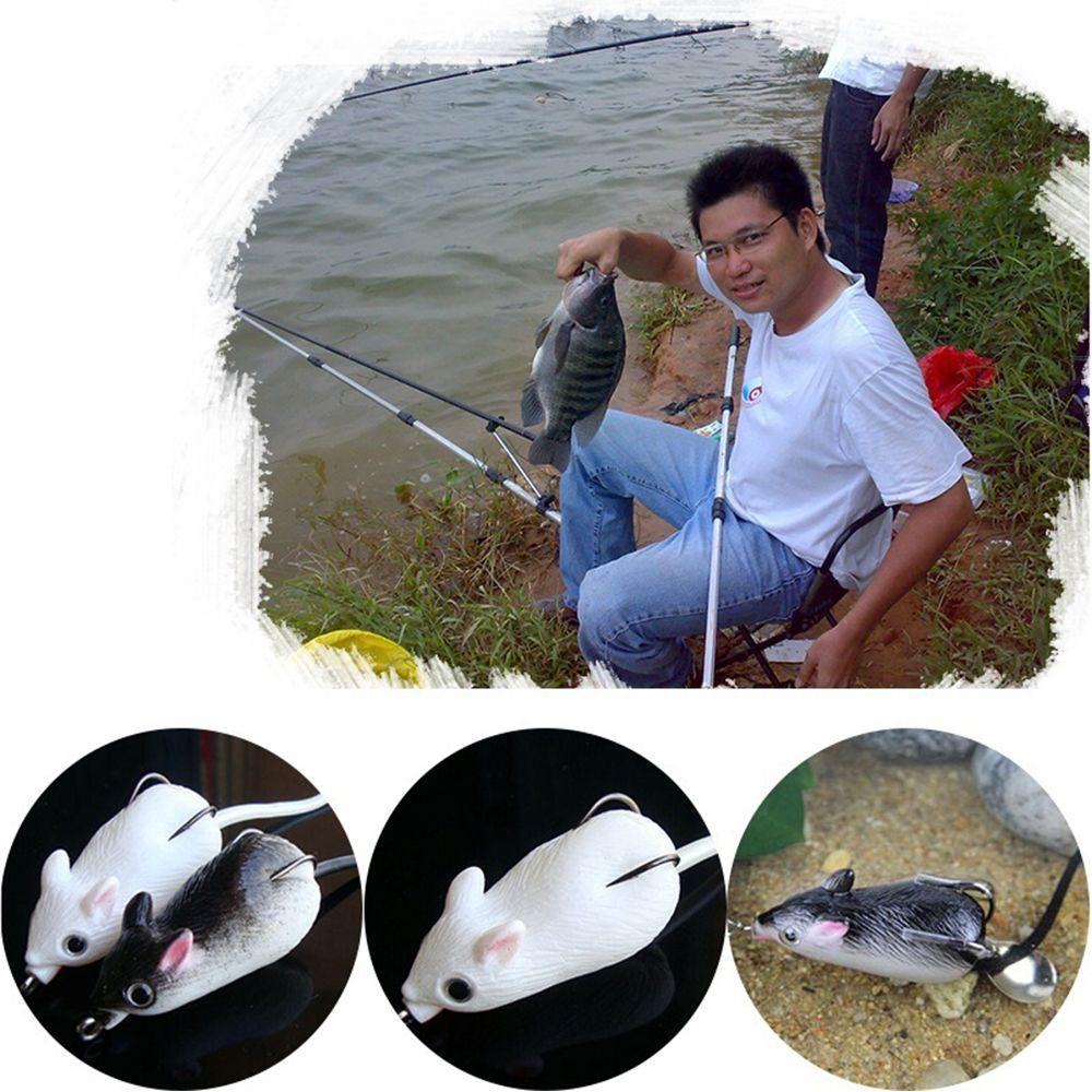 5.5cm/10.5g Hot Lifelike eyes Wobblers  Soft Mouse Bait Snakehead Hooks Fishing Lures Spinner Spoon