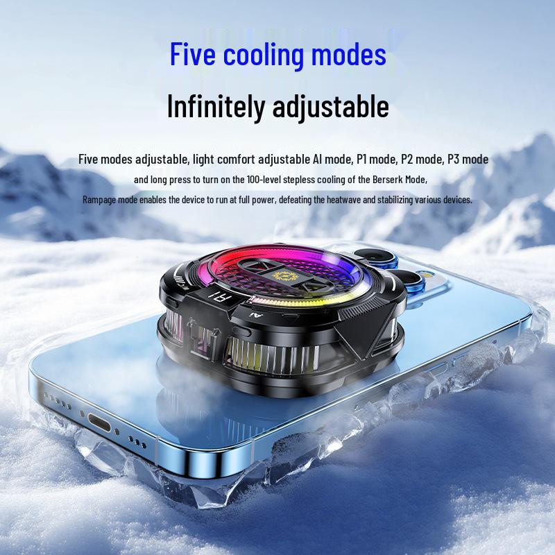 2026 Mobile Phone Cooler TH19: Digital Display & Magnetic Semiconductor Radiator