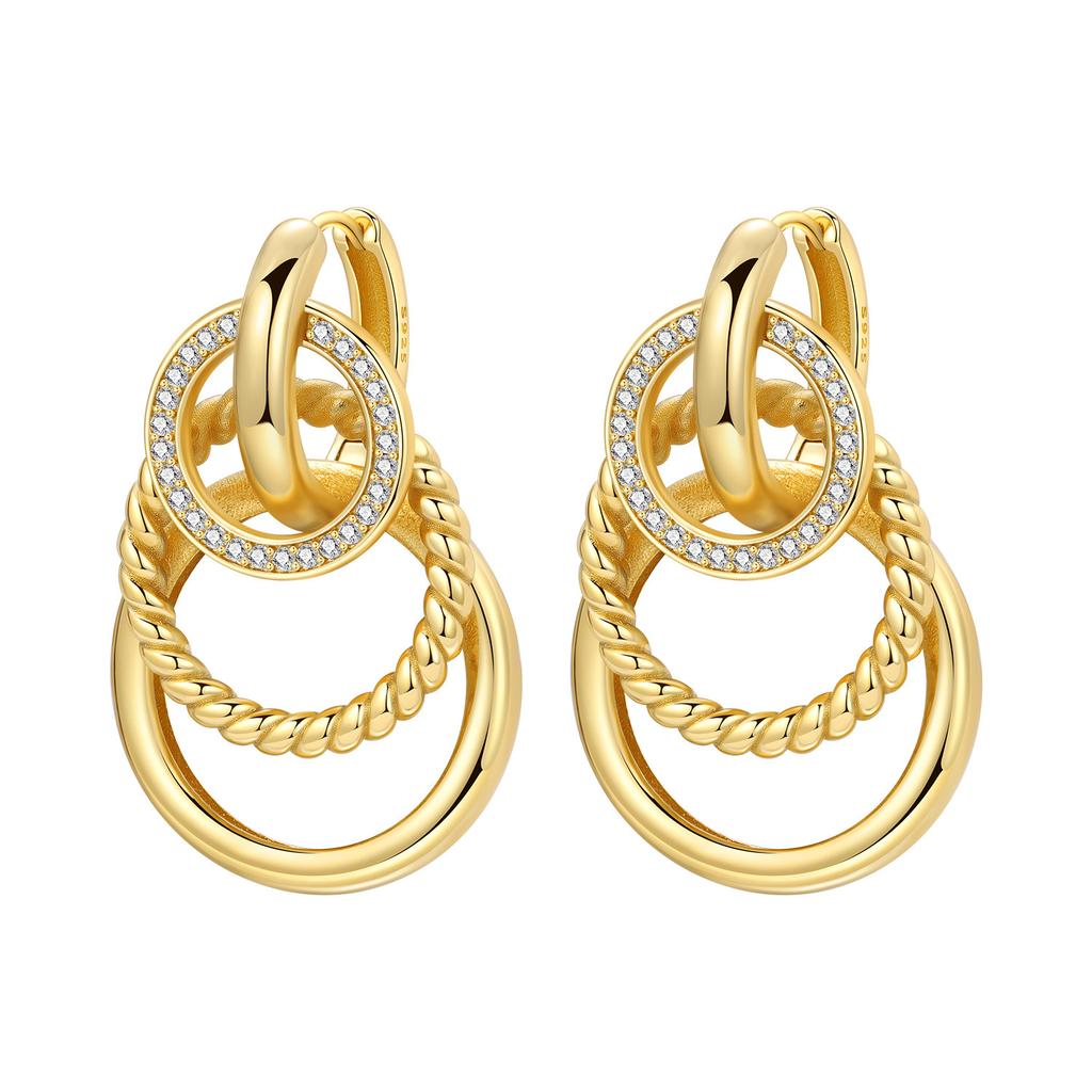 PANPOKI 925 Sterling Silver Detachable Chain Earrings Jewelry Hoop Earrings Women Jewelry Party Trendy Festival Gifts