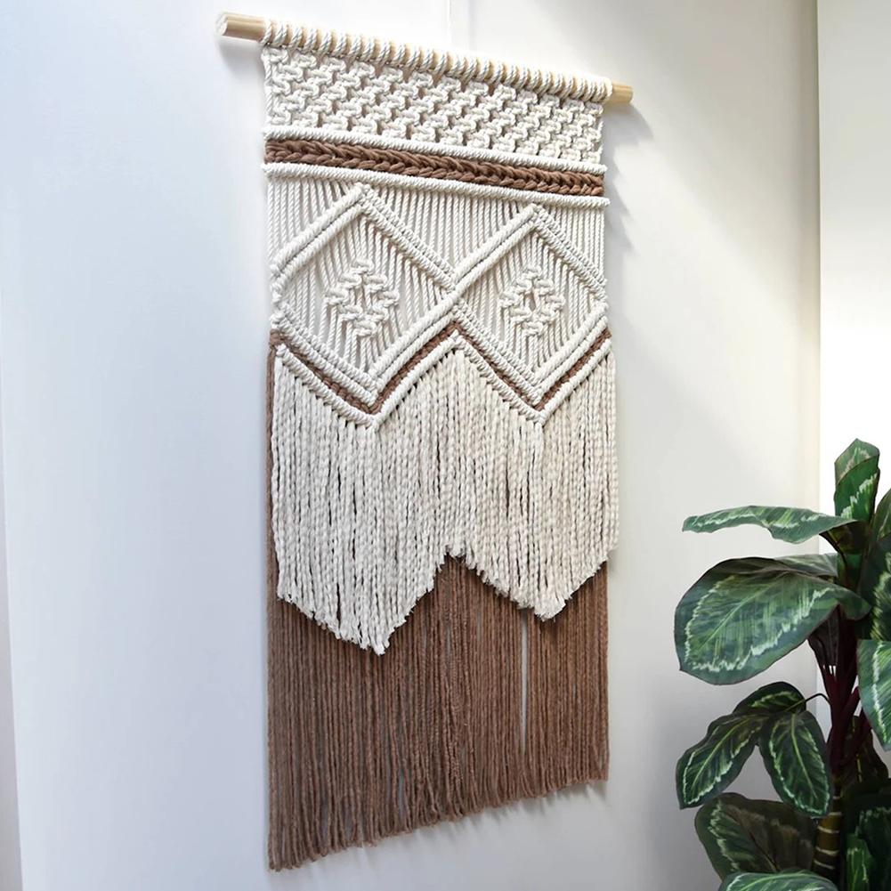Bohemian Wandbehang Wandteppich Makramee Wanddeko Traumfänger Handgefertigte Handarbeit Für Schlafzimmer Wohnzimmer Dekor D40 x 70cm
