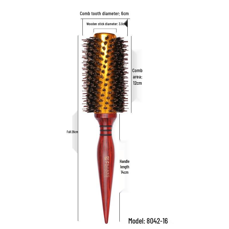 Aluminum Barrel Boar Bristle Heat-Resistant Curling and Styling Brush for Curly Hair