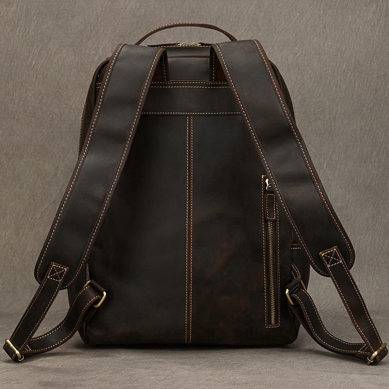 2026 New arrival leather backpack computer backpack 15.6 inch laptop bag for men male travel bags vintage business daypack men