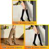 Fuzzy Black Leather Winter Ankle Boots With Waterproof Platform For Women