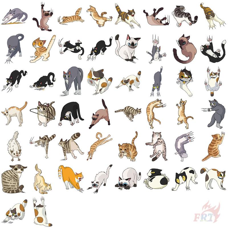 50Pcs/Set Naughty Cats Series 01. Scratch Marks PET Stickers Waterproof DIY Fashion Doodle Decals Stickers