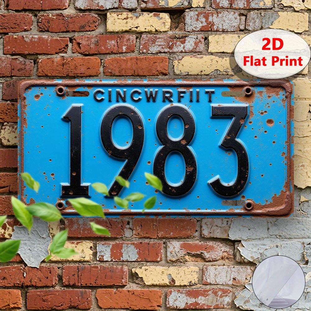 

D Flat pc Vintage Tin Sign D Flat Printing Rusty License CINCWRIFT Decorative Plaque Statues cm x cm 15x30cm(5.9x7.8inch)