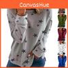 Tunic Casual Women Crew Neck Long Sleeve T Shirt Loose Star Print Tee Top Blouse
