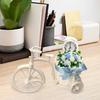 Small Rattan Flower Basket Tricycle Flower Holder Basket Woven Storage Basket