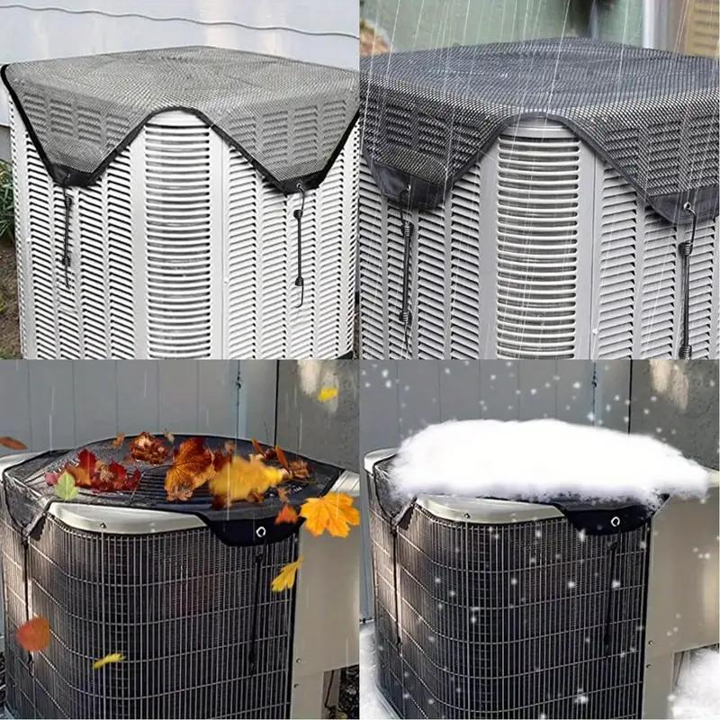 2pcs Full Breathable Mesh Air Conditioner Cover with Detachable Waterproof Top - Outdoor AC Protection Against Dust and Weather