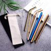 6mm 304 Stainless Steel Straw Metal Reusable Straws Straight Bent Drinking Straw With Case Cleaning Brush Set Party Bar Accessory