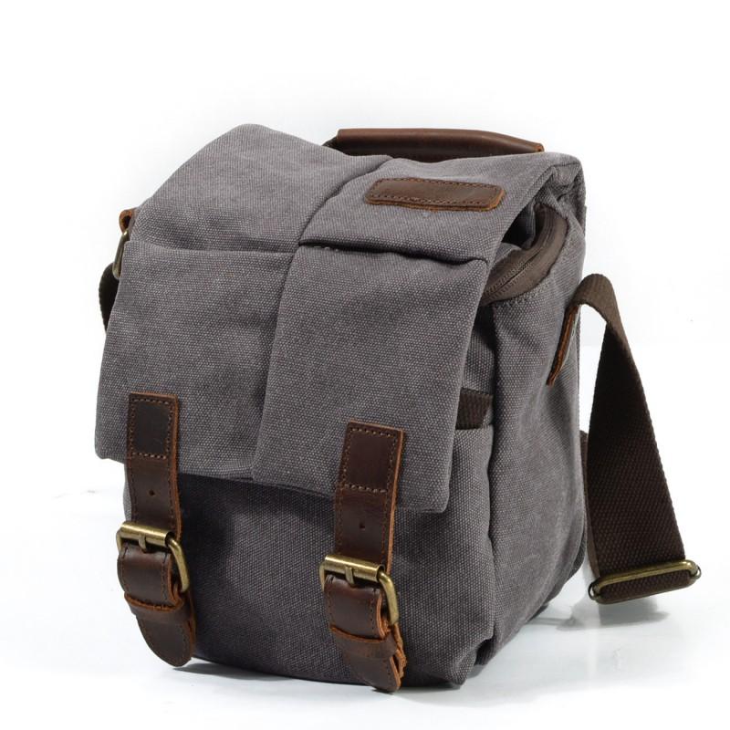 Vintage Canvas DSLR Camera Shoulder Bag Men Women Outdoor Travel Photography With Waterproof Shockproof Interior