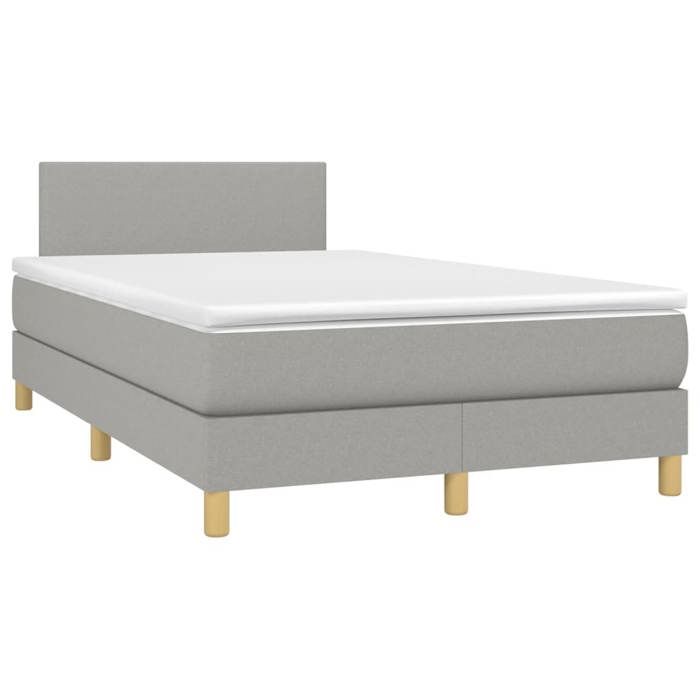 Maison Exclusive - Sommier à lattes de lit et matelas gris clair 120x190 cm tissu
