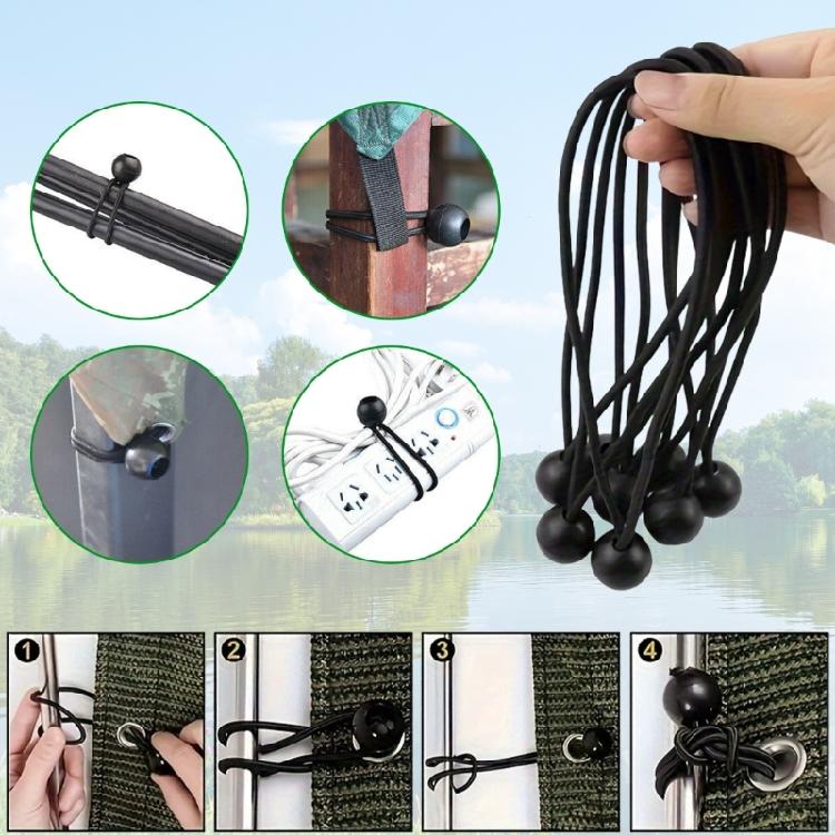Strong Polyester Elastic Rope Bundle 32Pcs Glowing Ball Bungees For Tent Securing Outdoor Gear Organization & Storage
