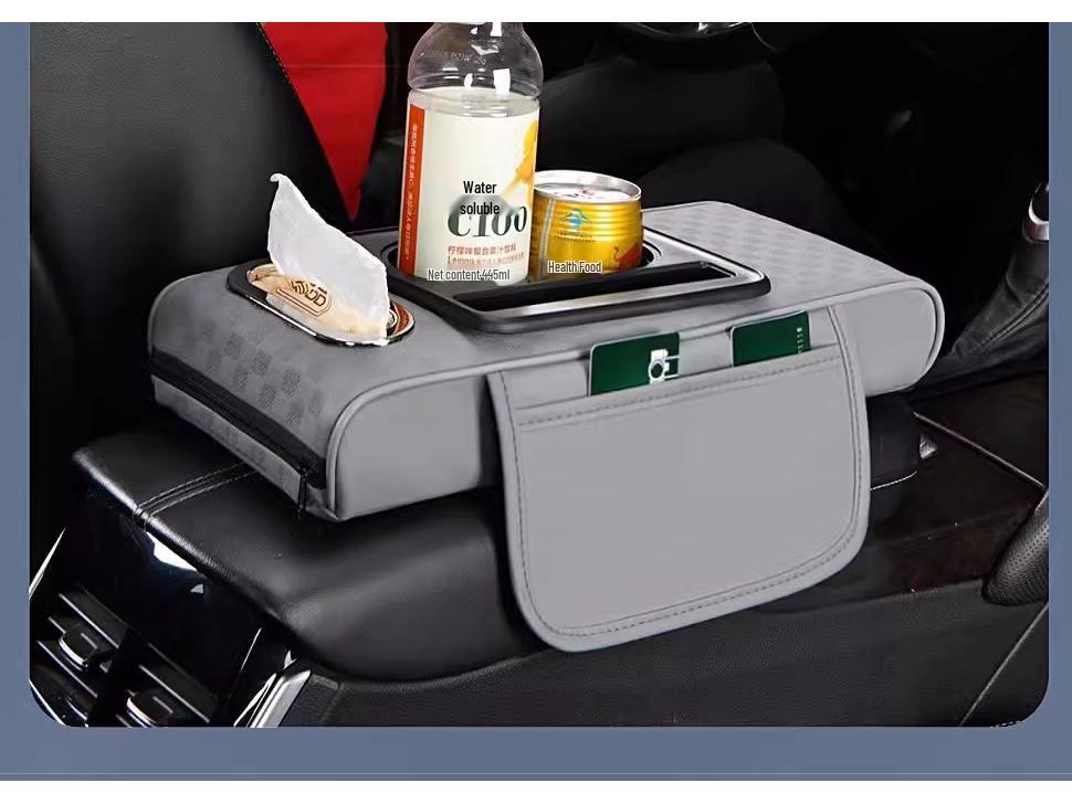 Compact Car Armrest Protective Pad & Tissue Box