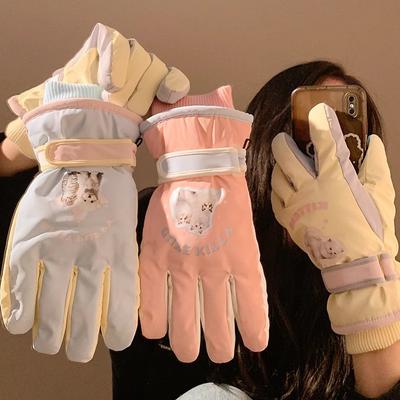 Cute Kitten Ski Girl 2025 Points To Outdoor Riding, Piled and Thickened, Windproof and Non-slip