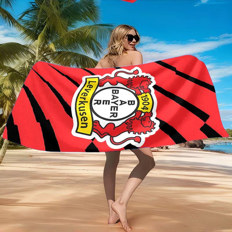 Bayer Football Club Printed Microfiber Beach Towel, Soft And Absorbent, Quick-Dry, Ideal for Summer Travel, Beach Essential, Swimming Pool