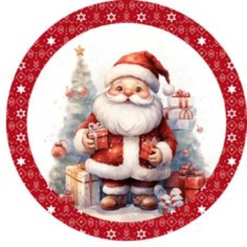 

Round Merry & Bright Christmas Tree Metal Panel Wall Decor