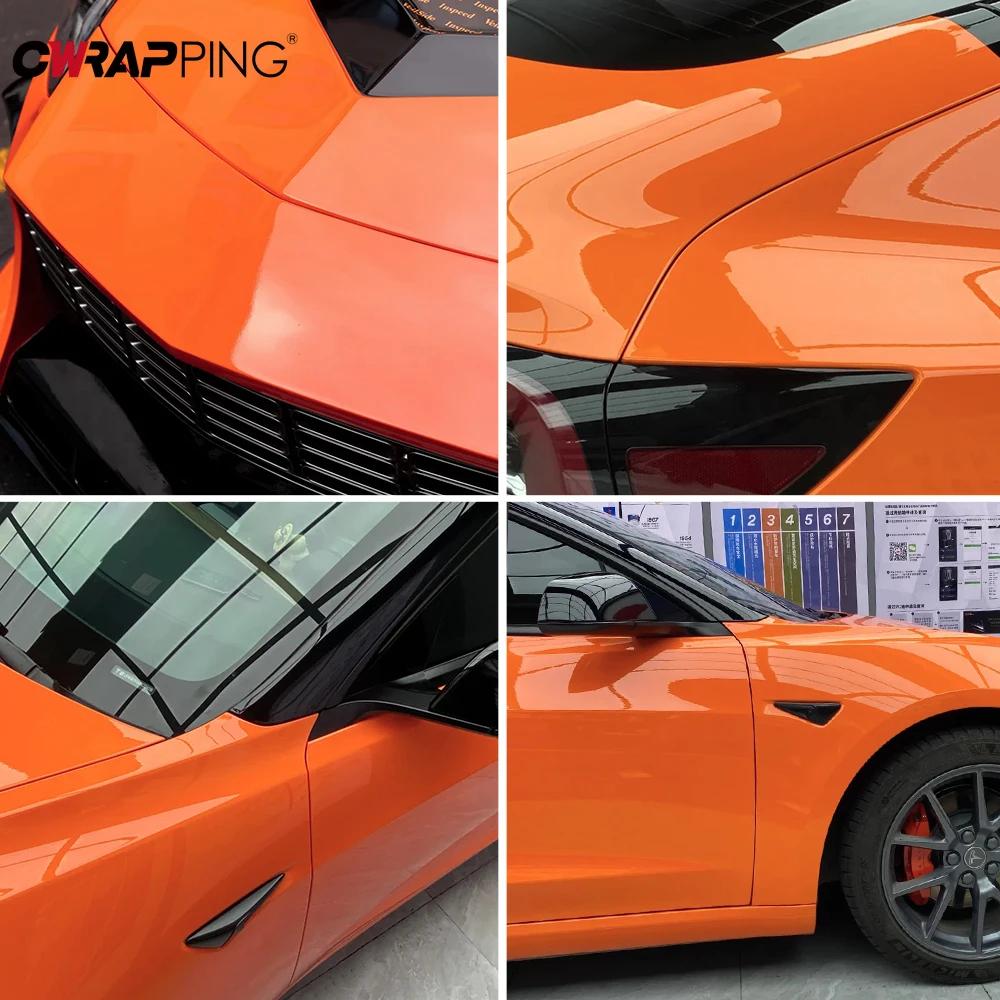 Motorcycle Stickers Bright Orange Vinyl Films Waterproof Self-adhesive DIY Body Modification Decal Car Motorcycle Accessories