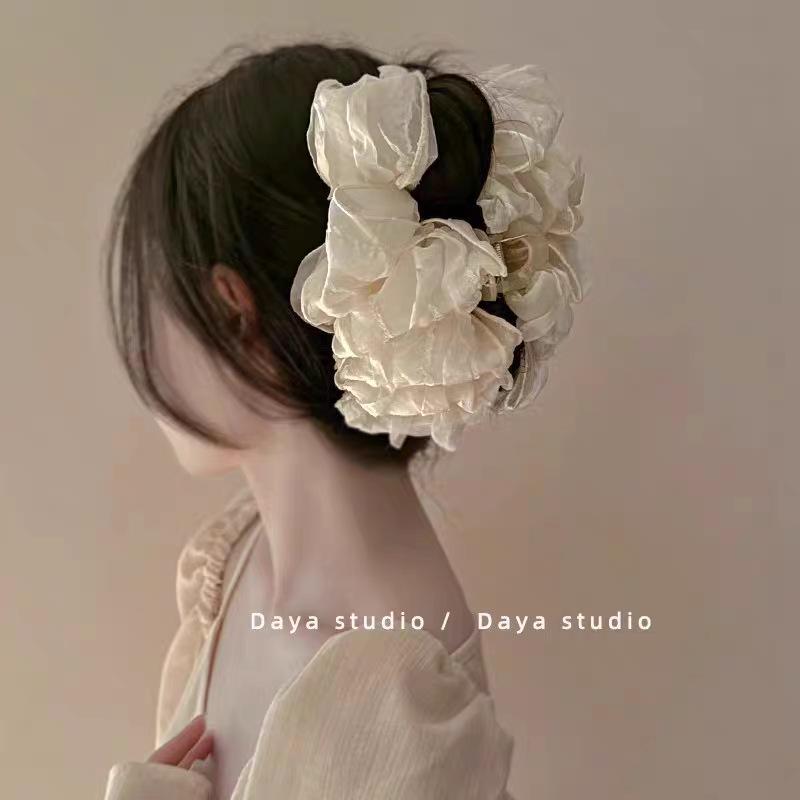 

Korean Gauze Flower Multi-layer Bow Hair Clip for Enhanced Volume