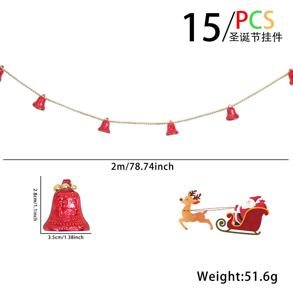 

Meter 2 Charming Christmas Bell Garland Plastic Ornaments For Merry Holiday Decor 2M Red Bells