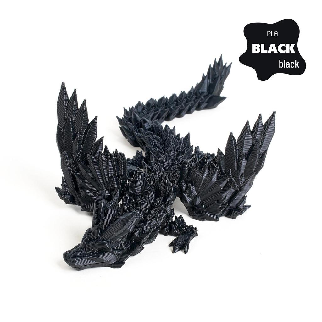 3D Printed Movable Crystal Wyvern Dinosaur Figurines with Dragon Egg Toy