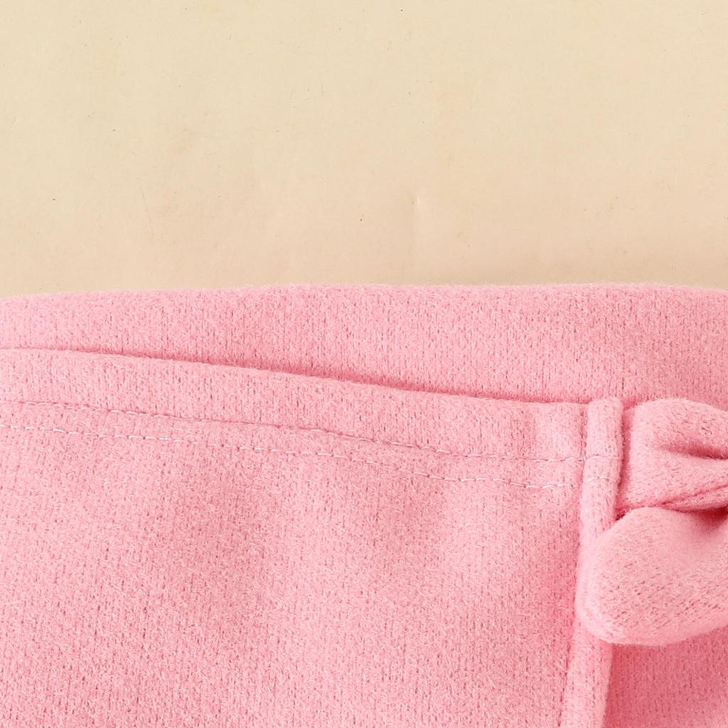 3-teiliges Baby-Mädchen-Kleidungsset für das neue Jahr, 0–3 Jahre, langärmelig, großes Oberteil mit Schleife, unregelmäßiger Rock und Baskenmütze, Kleinkind-Weihnachtskleidung