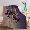 Broken Butterfly Printed Throw Blanket Plush Fluffy Flannel Fleece Blanket Soft Throws for Sofa Couch and Bed
