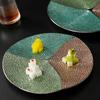 Fashionable Creative Circular Dining Plates Retro Chinese Style Ceramic Plate Exquisite Dishes Desserts Tableware for Restaurant