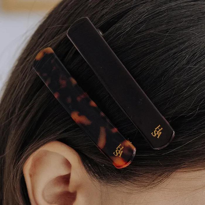 HMS005 Classic Bar Hairpin (Brown, Amber)