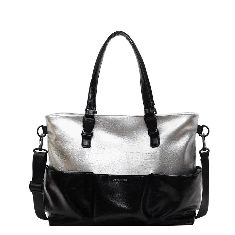 

Fashionable Simple Multi-pocket Design Hand-held Travel Bag Fashionable Large-capacity Luggage Bag Can Be Used To Pull Rod серебряный