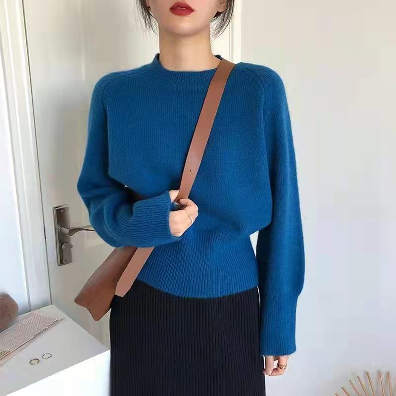 Winter Knitted Sweater Women Vintage Loose O-neck Casual Lazy Oaf All-match Pullover Sweaters Female Solid Jumper Knitwear Tops