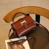 Leather Women's Bag First Layer Vegetable Tanned Cowhide Retro Shoulder Bag Premium Lock Handbag