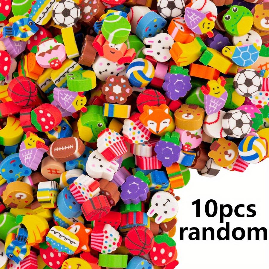 

10-200pcs Mini Cartoon Rubber Fruit Animal Cake Shape Cute Erasers Stationery Praise Kids Gifts School Office Supplies JXB