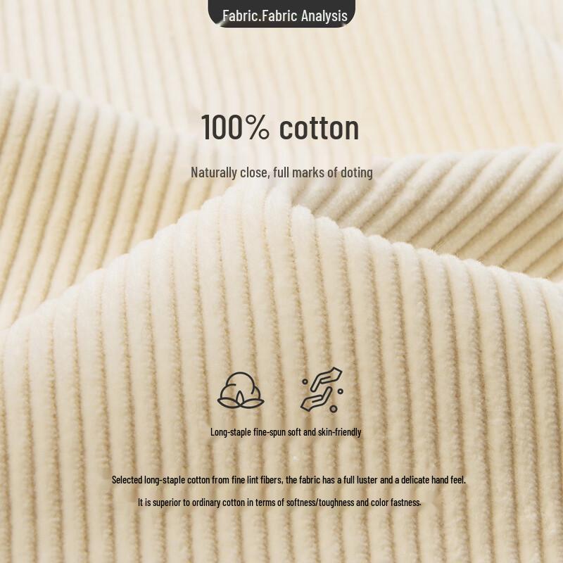 Navigare Women's 100% Cotton Corduroy Wide-Leg Casual Pants 2332075512