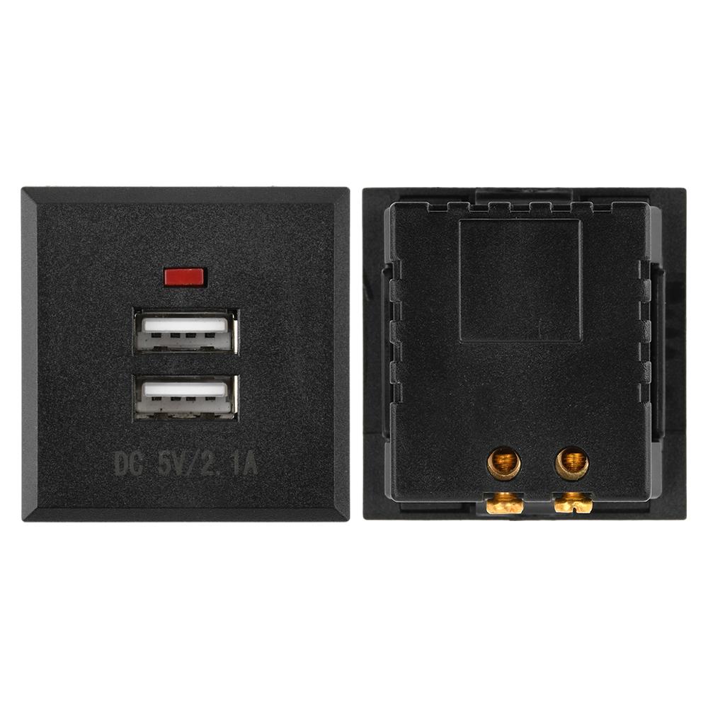 5V 2.1A Double USB Type-C QC Power Panel Socket Embedded USB Desktop Receptacle AC Power Charging Module