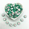 30pcs 10mm Christmas Pattern Beads Polymer Clay Spacer Loose Beads for Jewelry Making DIY Bracelet Accessories