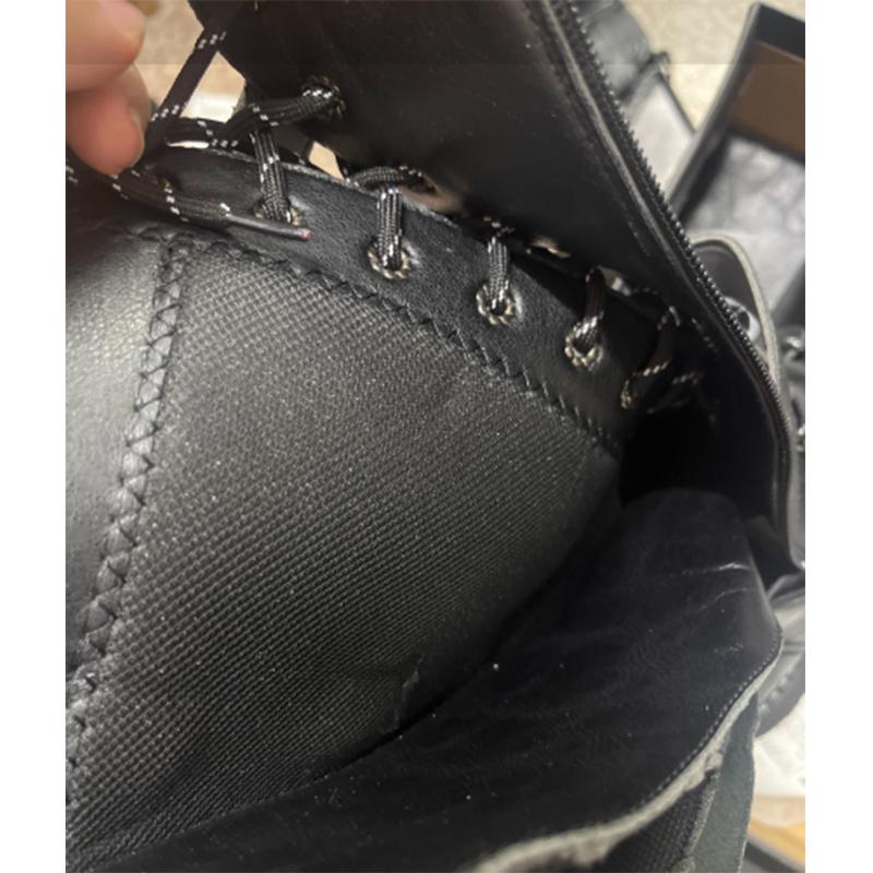 2025 Autumn Early Winter Shoes Mens High Boots Thick Sole Non-slip Brand Male Motorcycle Boots Pure Black