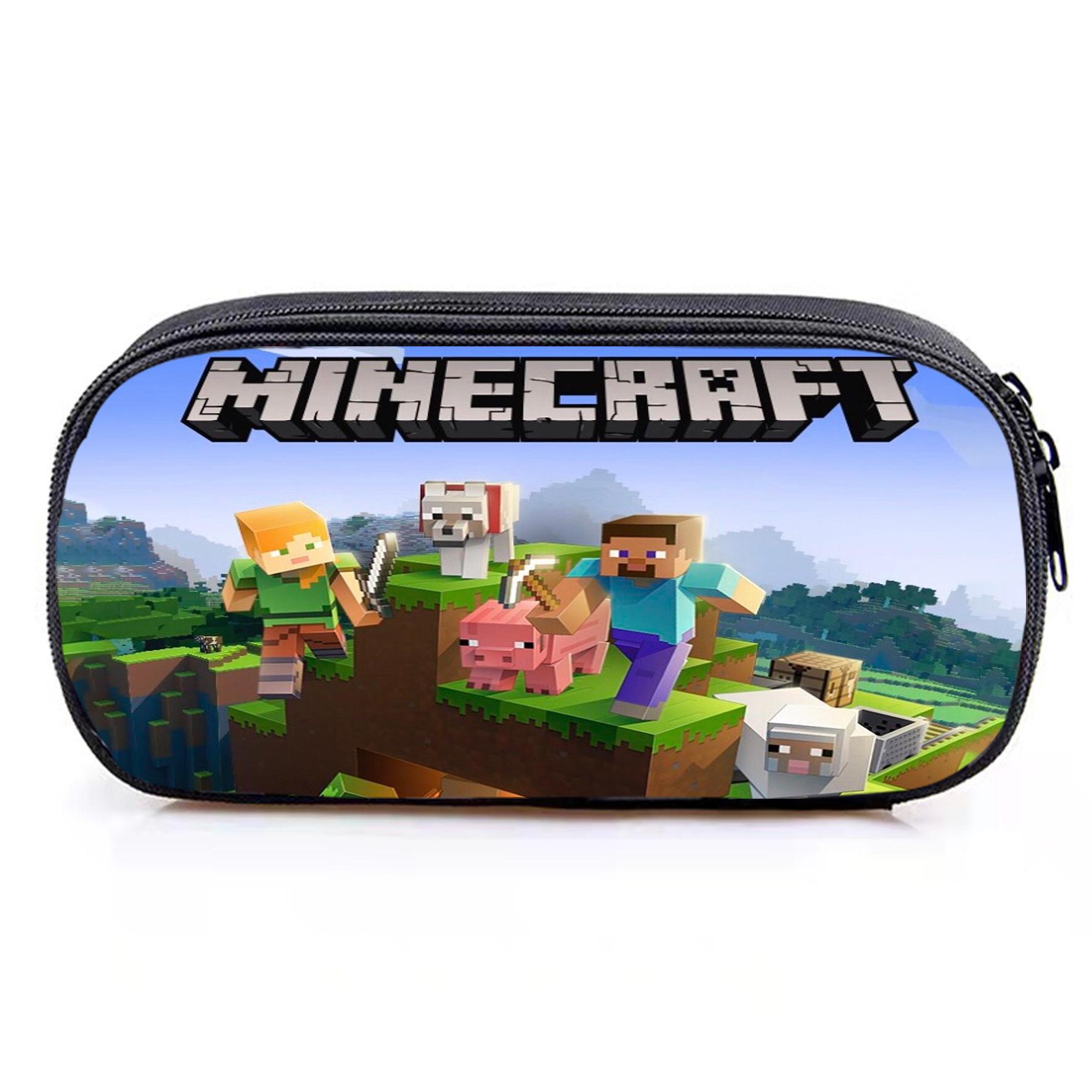 Игровой пенал для студентов Minecraft, пенал для канцелярских принадлежностей, мультяшный пенал, органайзер, пенал-коробка single layer pencil case