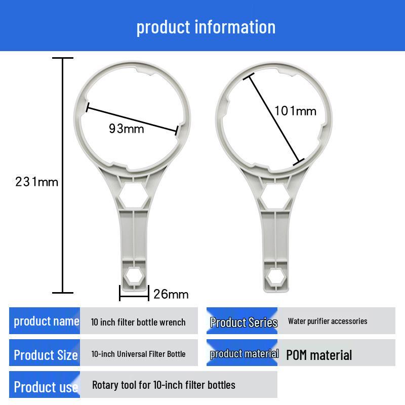 10-Inch 3M Water Purifier Filter Wrench for 1812 RO Membrane Housing