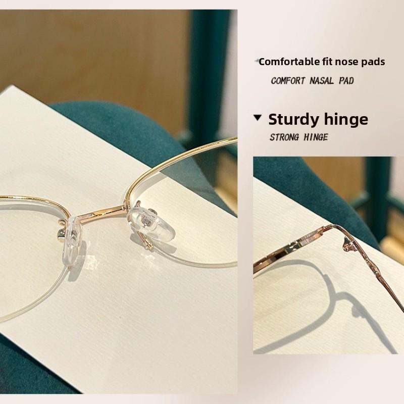 Metal Frame Cat Eye Reading Glasses Woman Anti Blue Light Computer Office Goggles Fashionable Versatile Women's Eyepieces