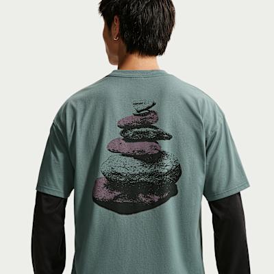 Men's Nike ACG T-Shirts Men's Gray Blue Crew Neck Moderate