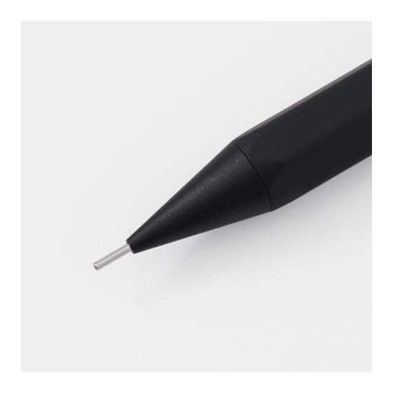 STAEDTLER Hexagonal Mechanical Pencil 0.5mm [Clean Black] 925 77-05B Hexagonal Body Metal Shaft Rubber Coating Low Center of Gravity 4mm Long Sleeve