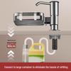 Presse d'évier en acier inoxydable avec distributeur de savon, tube d'extension pour détergent et filtre pour aquarium.