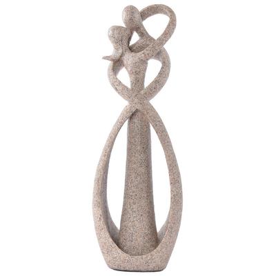 Sandstone Abstract Carving Lover Statue Sculpture Hand Carved Figurine Decor