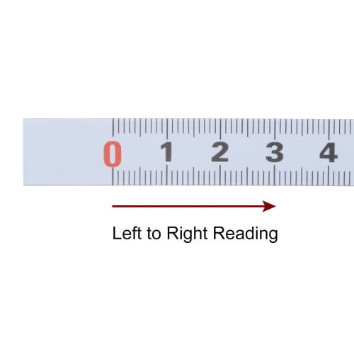 uxcell Self-Adhesive Tape Measure, 500cm Metric, Left-Right Reading, Self-Adhesive Steel Workbench Ruler, White