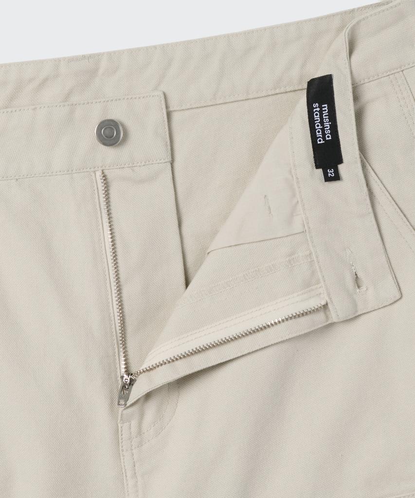 Musinsa Standard Canvas Regular Fit Double Knee Carpenter Pants [Cream]